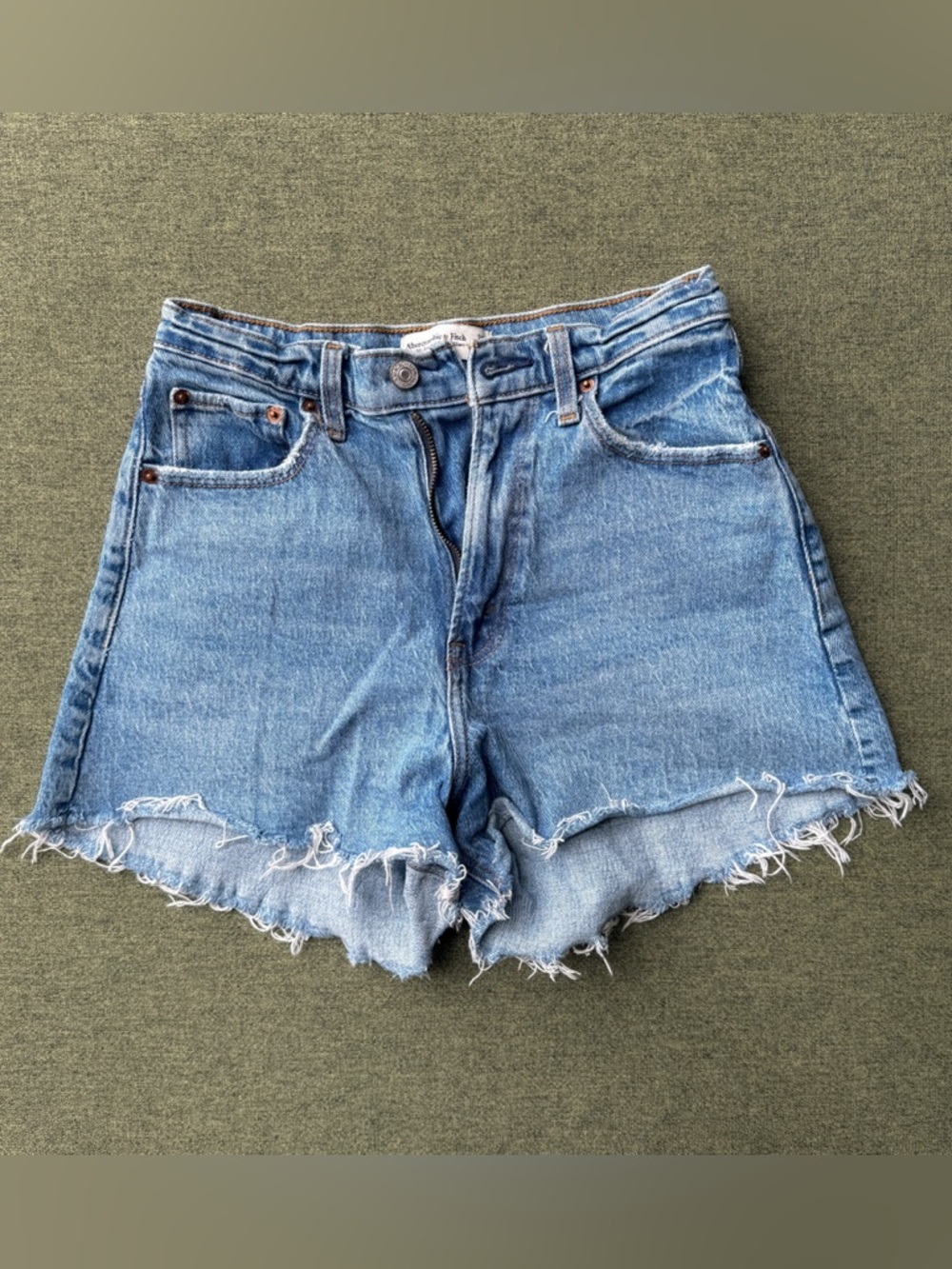 Abercrombie & Fitch Light Blue Distressed Denim Shorts
